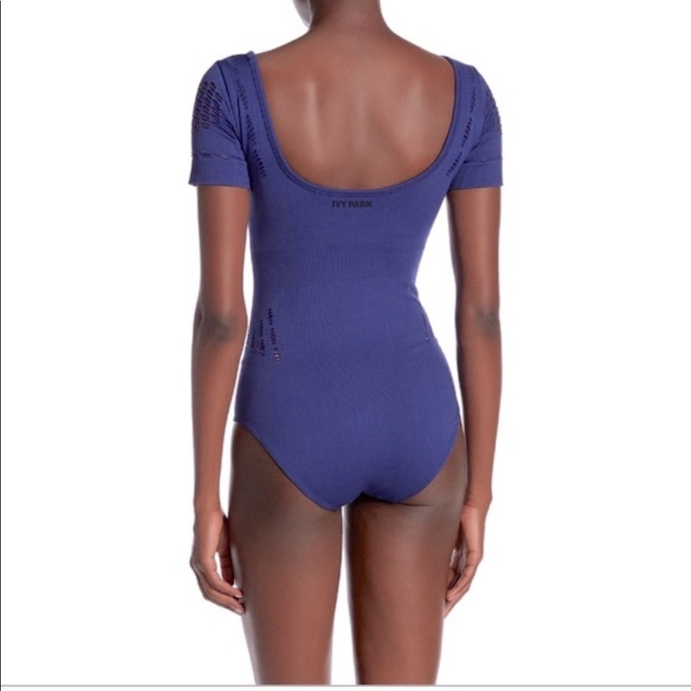 IVY PARK Perforated Jersey Bodysuit Seamless Navy - Picture 2 of 10